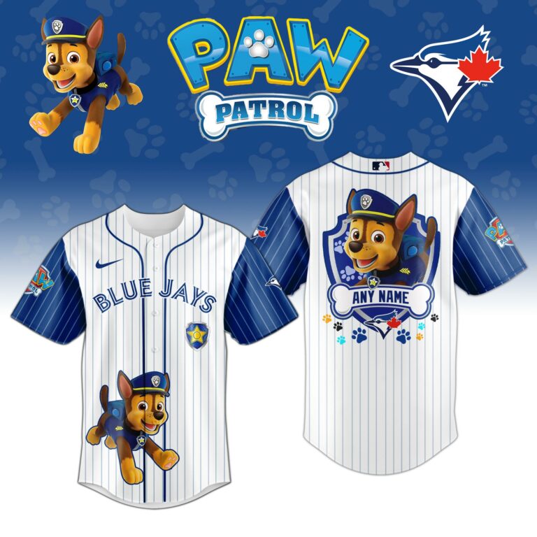 [FLASH SALE] NEW CUSTOMIZED MLB12 TBJ TORONTO BLUE JAYS x PAW PATROL BASEBALL JERSEY & CAP