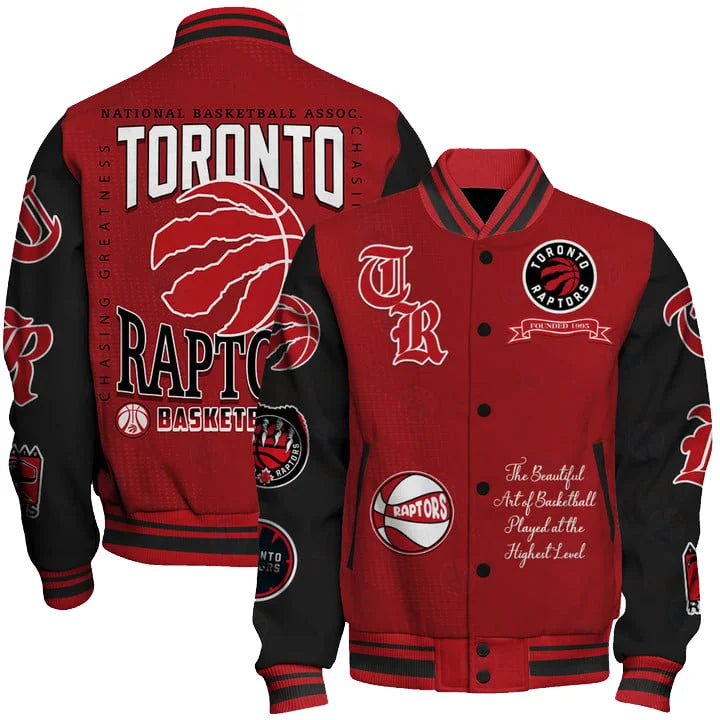 [HOT DEAL] NEW CUSTOMIZED NBA24 TRA TORONTO RAPTORS BASEBALL JACKET, SATIN VARSITY JACKET