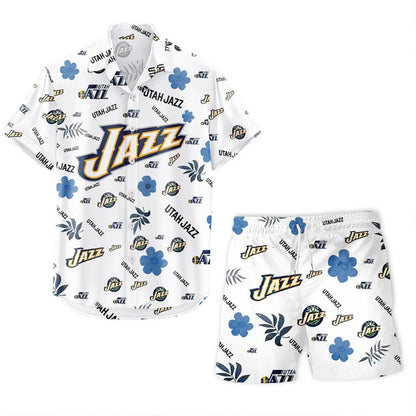 [HOT DEAL] NEW CUSTOMIZED NBA29 UJZ UTAH JAZZ UNISEX HAWAIIAN SHIRT & SHORTS SET