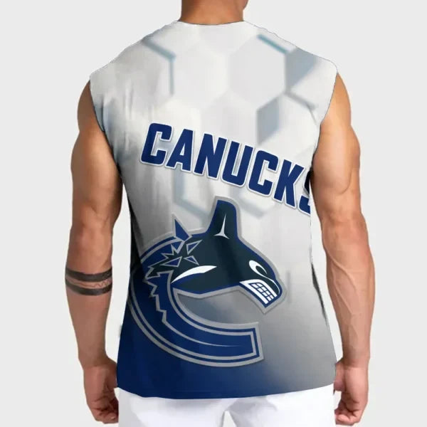 [SUPER SALE] NEW CUSTOMIZED NHL19 VCC VANCOUVER CANUCKS TANK TOP & GYM SHIRT