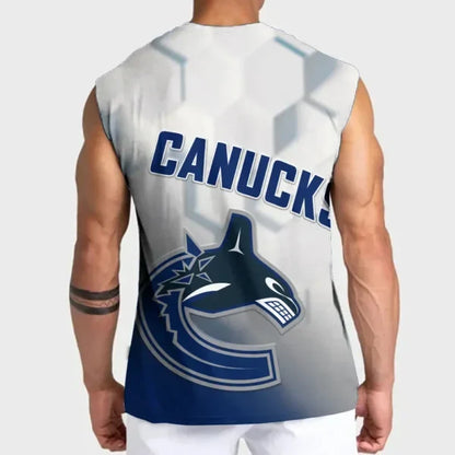 [SUPER SALE] NEW CUSTOMIZED NHL19 VCC VANCOUVER CANUCKS TANK TOP & GYM SHIRT