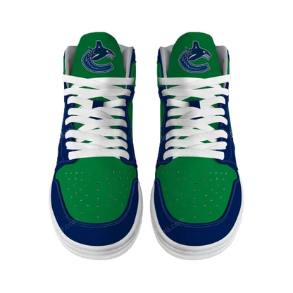 [SUPER SALE] NEW CUSTOMIZED NHL19 VC CANUCKS AIR JORDAN SNEAKERS
