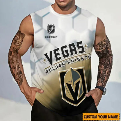 [SUPER SALE] NEW CUSTOMIZED NHL04 VGK VEGAS GOLDEN KNIGHTS TANK TOP & GYM SHIRT