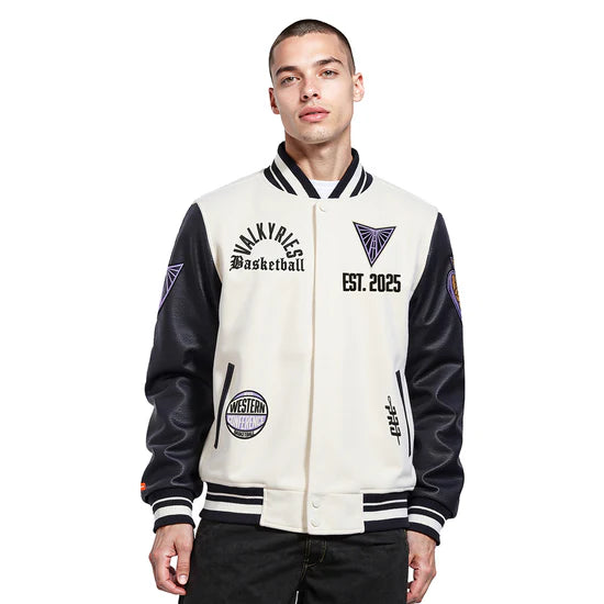LIMITED EDITION - NEW CUSTOMIZED WNBA05 GSV GS VALKYRIES BASEBALL JACKET, SATIN VARSITY JACKET 07