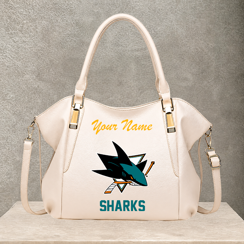 [SUPER SALE] NEW CUSTOMIZED NHL32 SJS SAN JOSE SHARKS SHOULDER HANDBAG