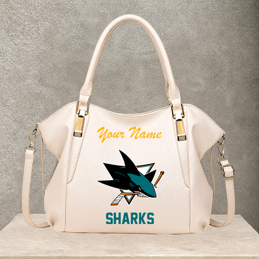 [SUPER SALE] NEW CUSTOMIZED NHL32 SJS SAN JOSE SHARKS SHOULDER HANDBAG
