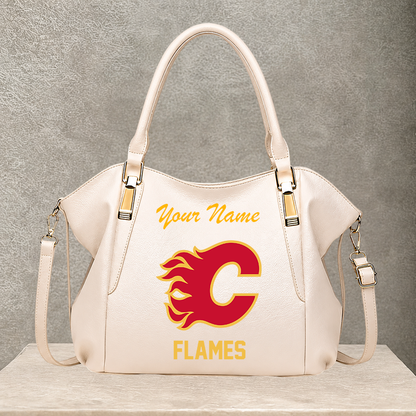 [SUPER SALE] NEW CUSTOMIZED NHL17 CGF CALGARY FLAMES SHOULDER HANDBAG