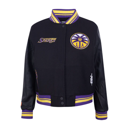 LIMITED EDITION - NEW CUSTOMIZED WNBA08 LAS LA SPARKS BASEBALL JACKET, SATIN VARSITY JACKET 03