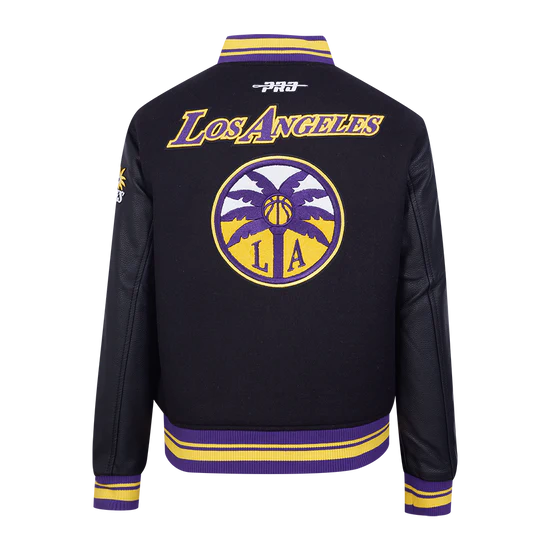 LIMITED EDITION - NEW CUSTOMIZED WNBA08 LAS LA SPARKS BASEBALL JACKET, SATIN VARSITY JACKET 03