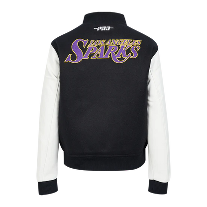 LIMITED EDITION - NEW CUSTOMIZED WNBA08 LAS LA SPARKS BASEBALL JACKET, SATIN VARSITY JACKET 02