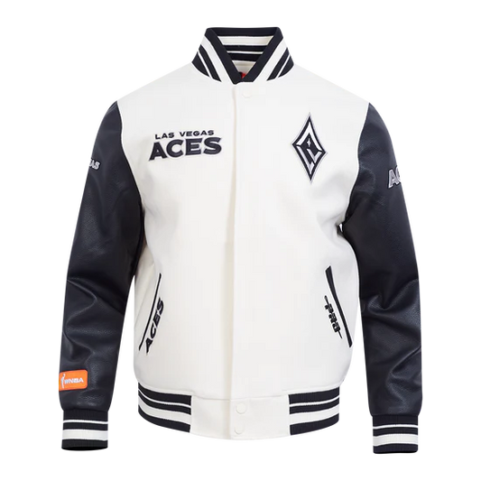 LIMITED EDITION - NEW CUSTOMIZED WNBA07 LVA LV ACES BASEBALL JACKET, SATIN VARSITY JACKET 01