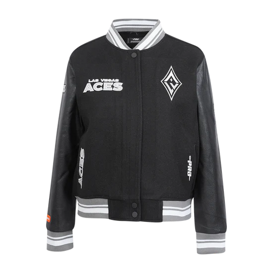 LIMITED EDITION - NEW CUSTOMIZED WNBA07 LVA LV ACES BASEBALL JACKET, SATIN VARSITY JACKET 02