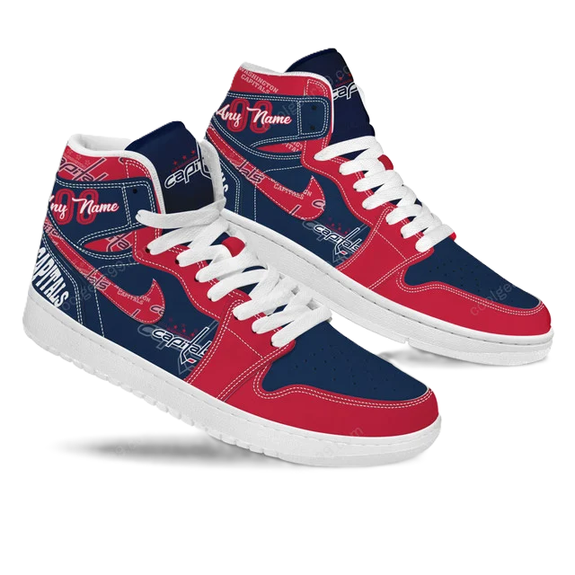 [SUPER SALE] NEW CUSTOMIZED NHL10 WS CAPITALS AIR JORDAN SNEAKERS
