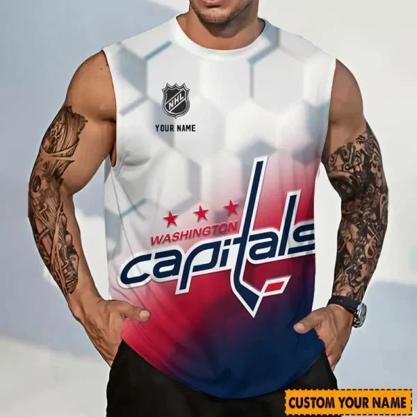 [SUPER SALE] NEW CUSTOMIZED NHL10 WCP WASHINGTON CAPITALS TANK TOP & GYM SHIRT