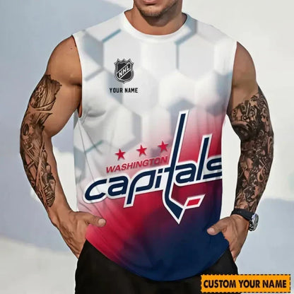 [SUPER SALE] NEW CUSTOMIZED NHL10 WCP WASHINGTON CAPITALS TANK TOP & GYM SHIRT