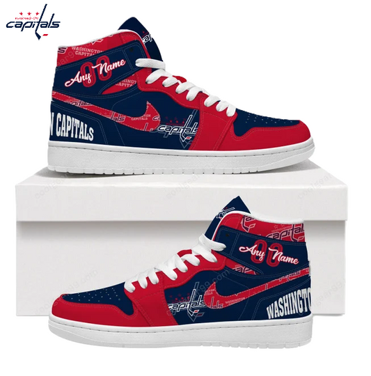 [SUPER SALE] NEW CUSTOMIZED NHL10 WS CAPITALS AIR JORDAN SNEAKERS