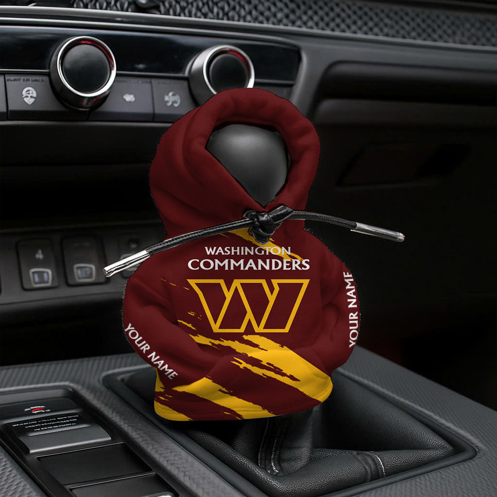 [SPECIAL OFFER] NEW CUSTOMIZED NFL12 WTC WASHINGTON COMMANDERS CAR HOODIE SHIFT KNOB COVER
