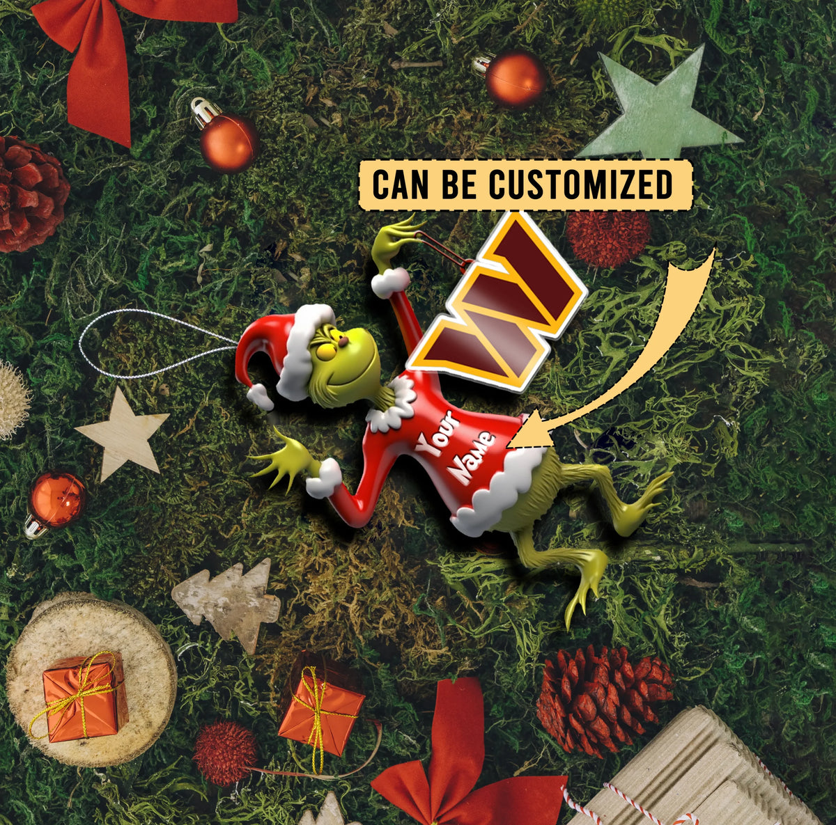 [SPECIAL OFFER] NEW CUSTOMIZED NFL12 WTC WASHINGTON COMMANDERS CHRISTMAS ACRYLIC ORNAMENT
