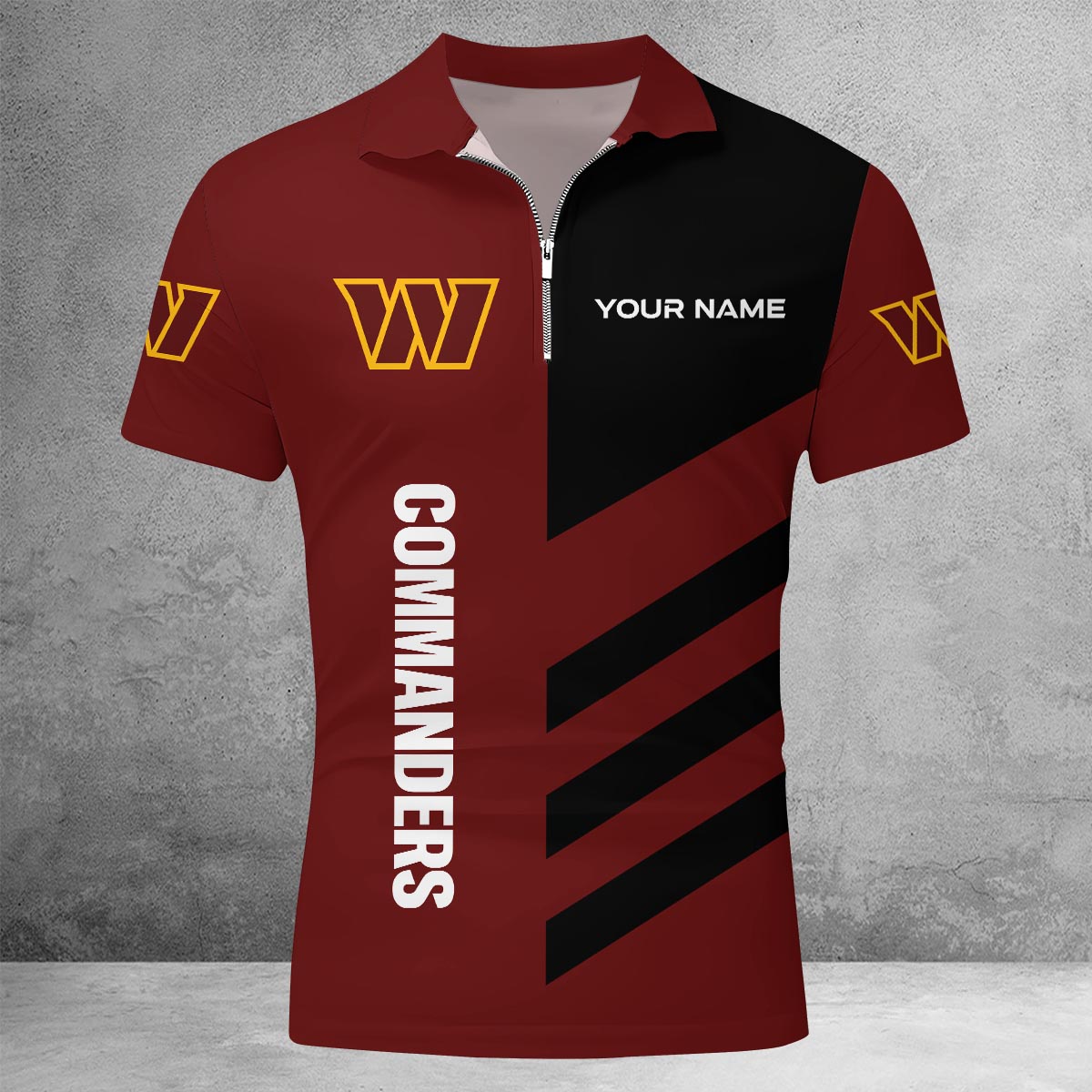 [SPECIAL OFFER] NEW CUSTOMIZED NFL12 WTC WASHINGTON COMMANDERS ZIP POLO SHIRT