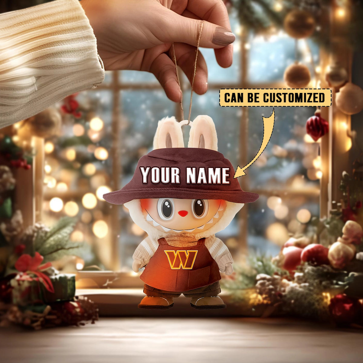 [SPECIAL OFFER] NEW CUSTOMIZED NFL12 WTC WASHINGTON COMMANDERS LABUBU CHRISTMAS ACRYLIC ORNAMENT