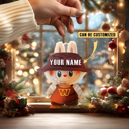 [SPECIAL OFFER] NEW CUSTOMIZED NFL12 WTC WASHINGTON COMMANDERS LABUBU CHRISTMAS ACRYLIC ORNAMENT