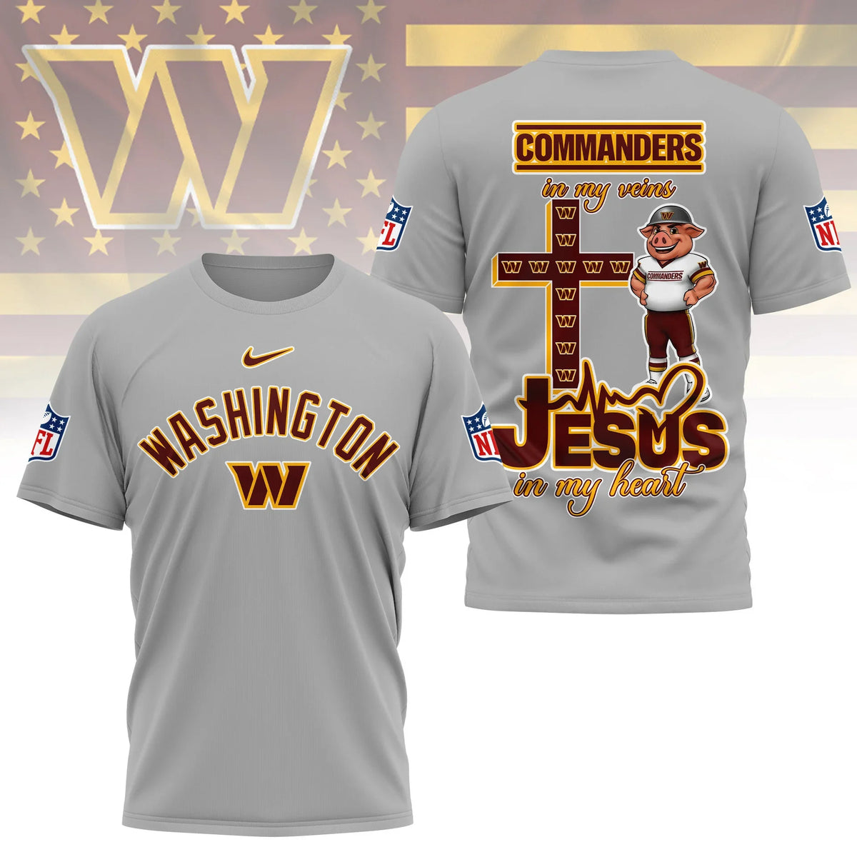 [SPECIAL OFFER] NEW CUSTOMIZED NFL12 WTC WASHINGTON COMMANDERS T-SHIRT | MULTIPLE COLORS AVAILABLE