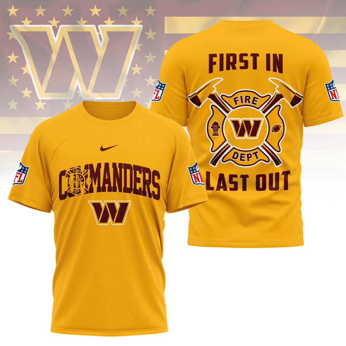 [SPECIAL OFFER] NEW CUSTOMIZED NFL12 WTC WASHINGTON COMMANDERS T-SHIRT | MULTIPLE COLORS AVAILABLE