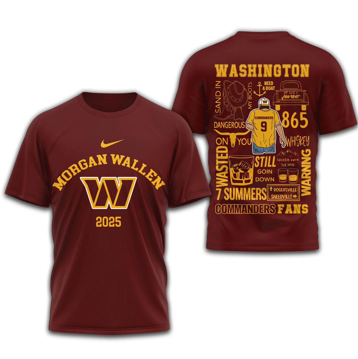 [SPECIAL OFFER] NEW CUSTOMIZED NFL12 WTC WASHINGTON COMMANDERS T-SHIRT | MULTIPLE COLORS AVAILABLE