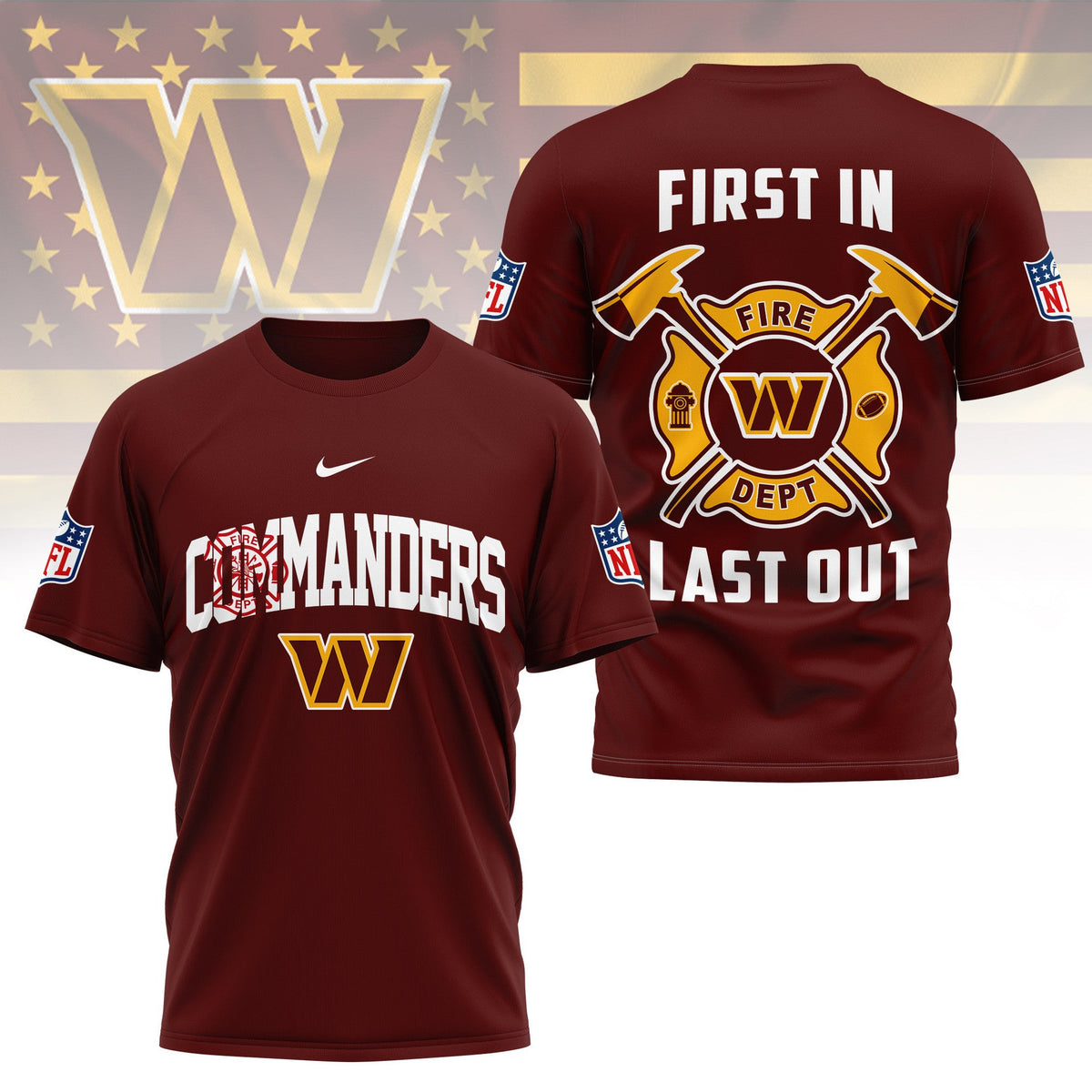 [SPECIAL OFFER] NEW CUSTOMIZED NFL12 WTC WASHINGTON COMMANDERS T-SHIRT | MULTIPLE COLORS AVAILABLE