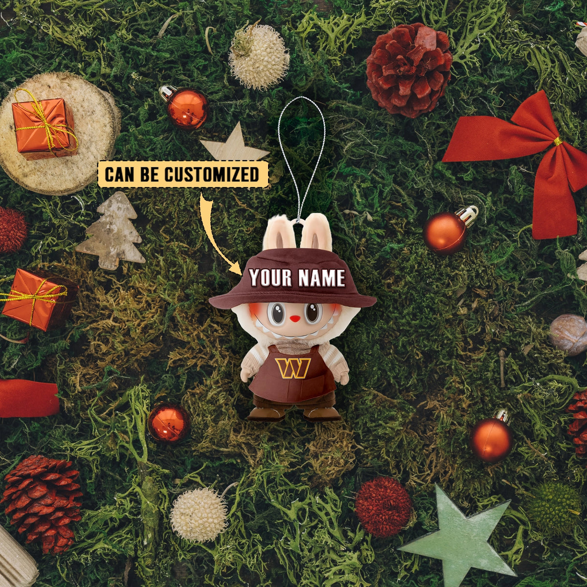 [SPECIAL OFFER] NEW CUSTOMIZED NFL12 WTC WASHINGTON COMMANDERS LABUBU CHRISTMAS ACRYLIC ORNAMENT
