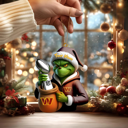 [SPECIAL OFFER] NEW CUSTOMIZED NFL12 WTC WASHINGTON COMMANDERS CHRISTMAS ACRYLIC ORNAMENT