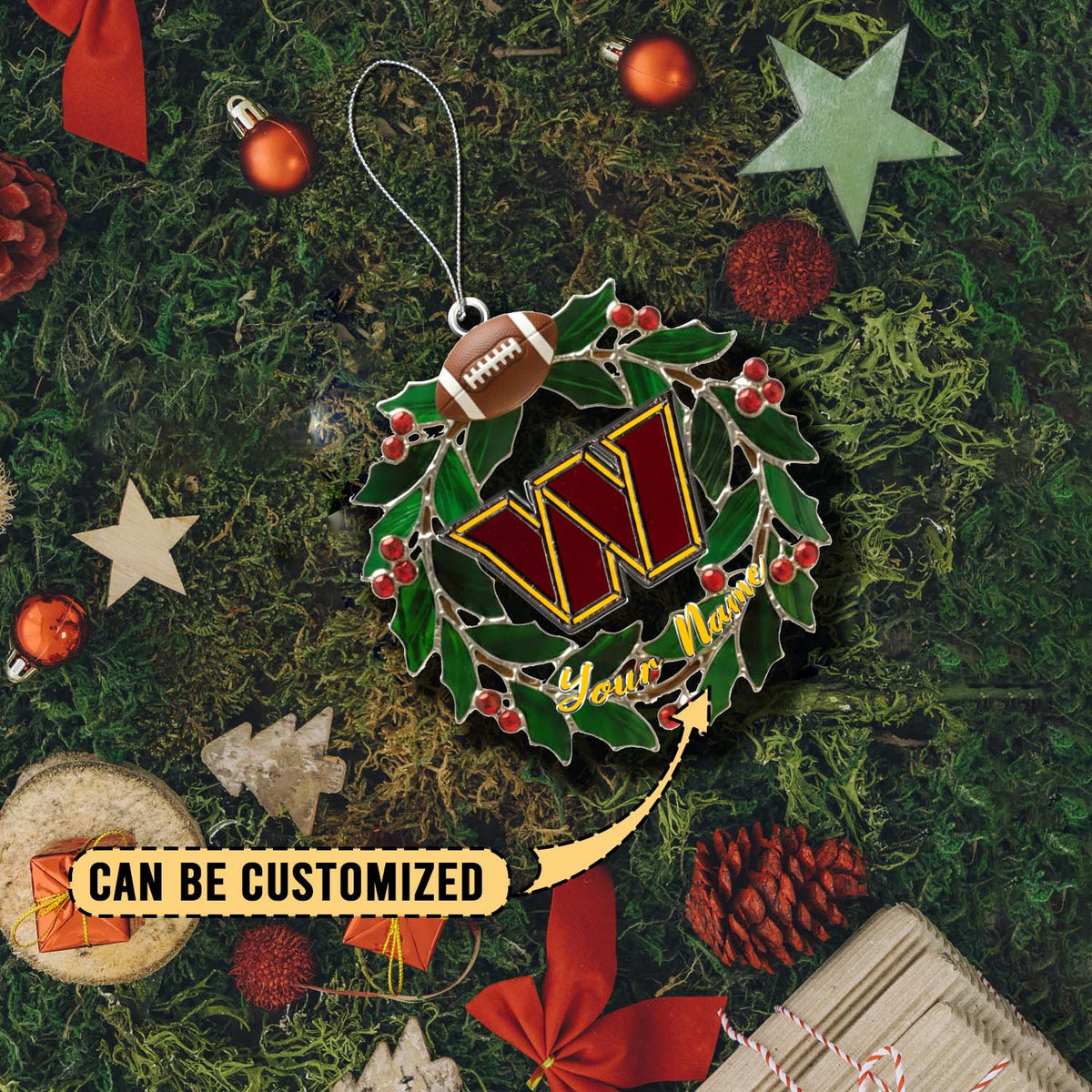 [SPECIAL OFFER] NEW CUSTOMIZED NFL12 WTC WASHINGTON COMMANDERS CHRISTMAS ACRYLIC ORNAMENT