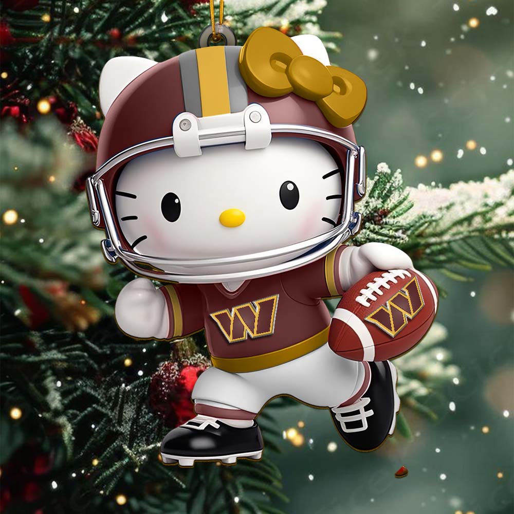 [SPECIAL OFFER] NEW CUSTOMIZED NFL12 WTC WASHINGTON COMMANDERS HELLO KITTY ACRYLIC ORNAMENT