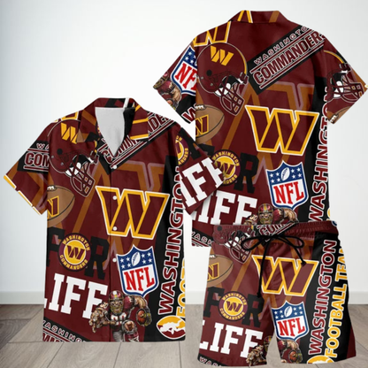 [SPECIAL OFFER] NEW CUSTOMIZED NFL12 WTC WASHINGTON COMMANDERS UNISEX HAWAIIAN SHIRT & SHORTS SET