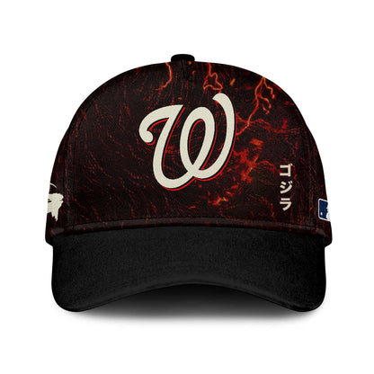[FLASH SALE] NEW CUSTOMIZED MLB28 WNS WASHINGTON NATIONALS x GODZILLA BASEBALL JERSEY & CAP