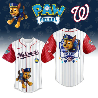 [FLASH SALE] NEW CUSTOMIZED MLB28 WNS WASHINGTON NATIONALS x PAW PATROL BASEBALL JERSEY & CAP