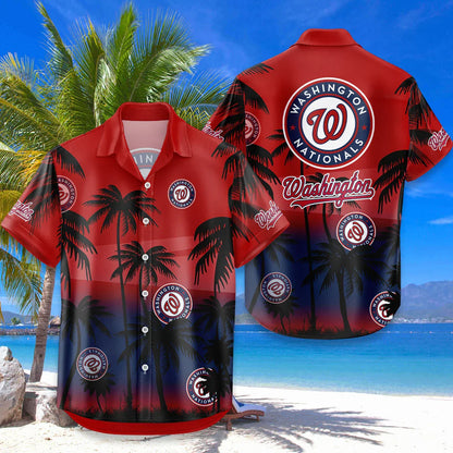 [FLASH SALE] NEW CUSTOMIZED MLB28 WNS WASHINGTON NATIONALS UNISEX HAWAIIAN SHIRT & SHORTS SET