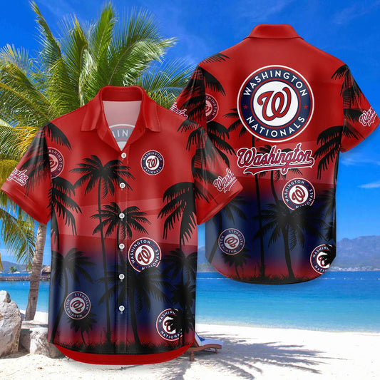 [FLASH SALE] NEW CUSTOMIZED MLB28 WNS WASHINGTON NATIONALS UNISEX HAWAIIAN SHIRT & SHORTS SET