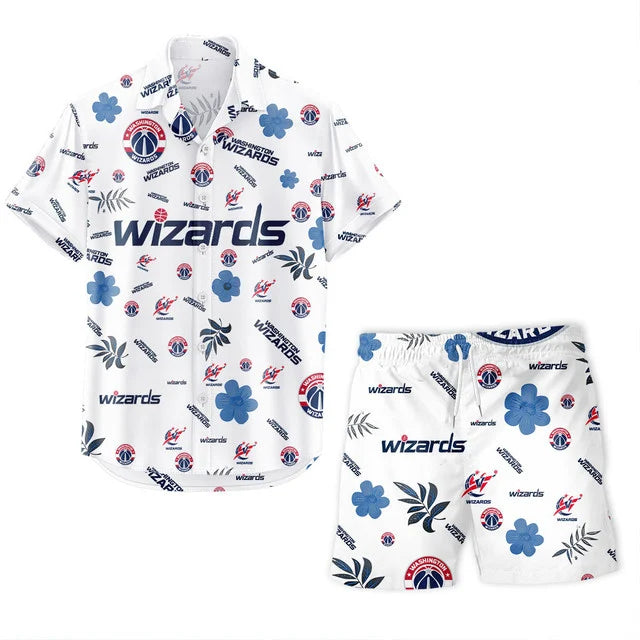 [HOT DEAL] NEW CUSTOMIZED NBA28 WWI WASHINGTON WIZARDS UNISEX HAWAIIAN SHIRT & SHORTS SET