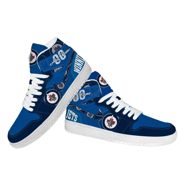 [SUPER SALE] NEW CUSTOMIZED NHL21 WN JETS AIR JORDAN SNEAKERS