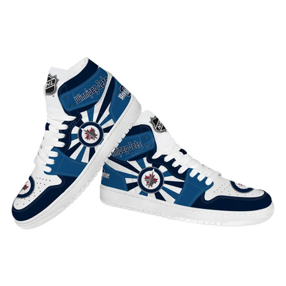 [SUPER SALE] NEW CUSTOMIZED NHL21 WN JETS AIR JORDAN SNEAKERS
