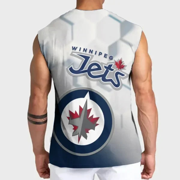 [SUPER SALE] NEW CUSTOMIZED NHL21 WPJ WINNIPEG JETS TANK TOP & GYM SHIRT
