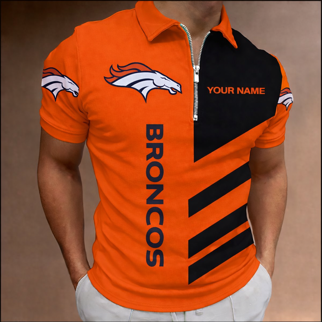 [SPECIAL OFFER] NEW CUSTOMIZED NFL13 DVB DENVER BRONCOS ZIP POLO SHIRT