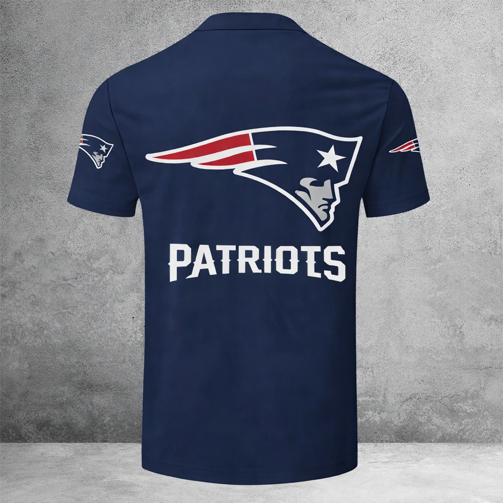 [SPECIAL OFFER] NEW CUSTOMIZED NFL27 NEP NEW ENGLAND PATRIOTS ZIP POLO SHIRT