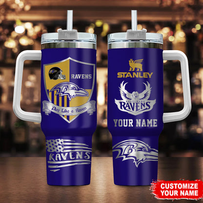 [SPECIAL OFFER] NEW CUSTOMIZED NFL28 BTR BALTIMORE RAVENS 40 OZ TUMBLER