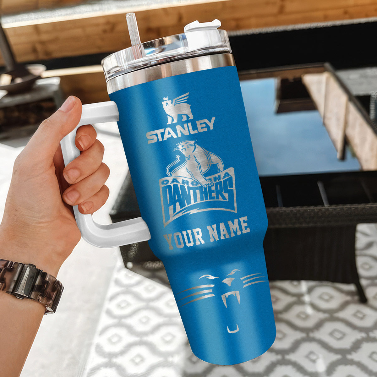 [SPECIAL OFFER] NEW CUSTOMIZED NFL23 CLP CAROLINA PANTHERS 40 OZ TUMBLER