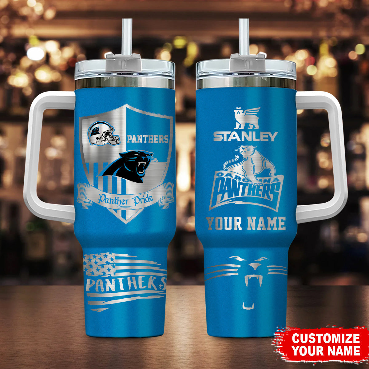 [SPECIAL OFFER] NEW CUSTOMIZED NFL23 CLP CAROLINA PANTHERS 40 OZ TUMBLER