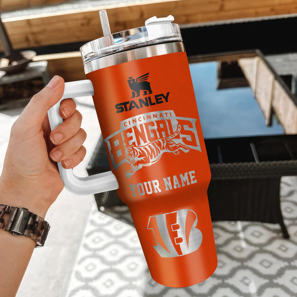 [SPECIAL OFFER] NEW CUSTOMIZED NFL16 CCB CINCINNATI BENGALS 40 OZ TUMBLER