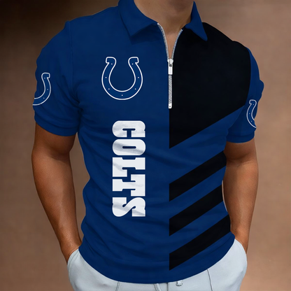 [SPECIAL OFFER] NEW CUSTOMIZED NFL17 IDC INDIANAPOLIS COLTS ZIP POLO SHIRT