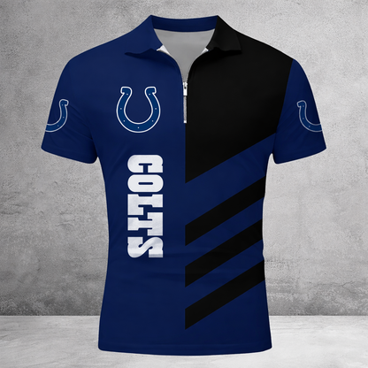 [SPECIAL OFFER] NEW CUSTOMIZED NFL17 IDC INDIANAPOLIS COLTS ZIP POLO SHIRT
